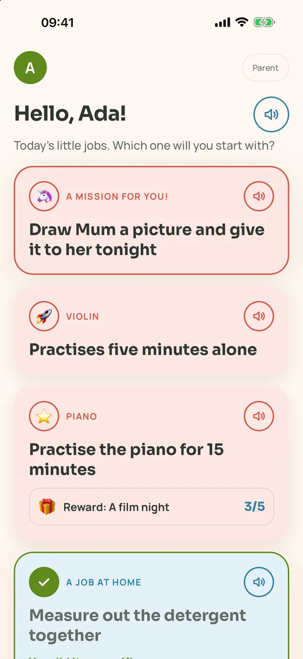 Today's mission in child mode: A mission for you!